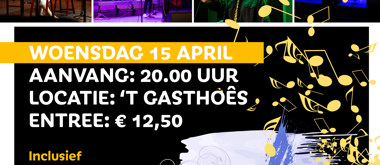 Dendron Muziekgala 2026 - woensdag 15 april - aanvang: 20.00 uur - Locatie: 't gasthoês - Entree: €12,50 - inclusief consumptie - leerlingen betalen €7,50
